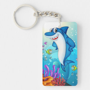 Happy Shark Cartoon-23685 Sleutelhanger