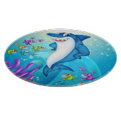 Happy Shark Cartoon-23685 Snijplank (Hoek)