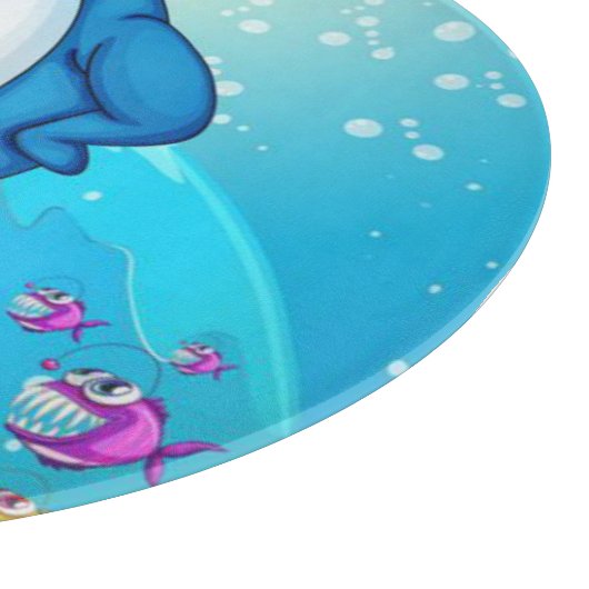 Happy Shark Cartoon-23685 Snijplank (Hoek)