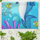 Happy Shark Cartoon-23685 Theedoek (Gevouwen)