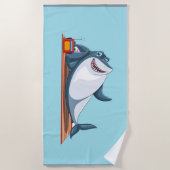 Happy Shark Cotton Beach Towel Strandlaken (Voorkant)