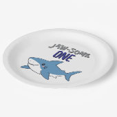 Happy Shark Jaw-some One 1st birthday Papieren Bordje (Gekanteld)