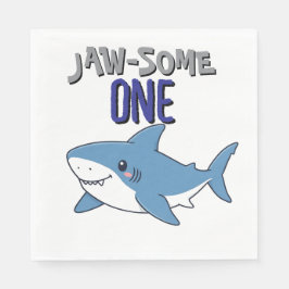 Happy Shark Jaw-some One 1st birthday Servet
