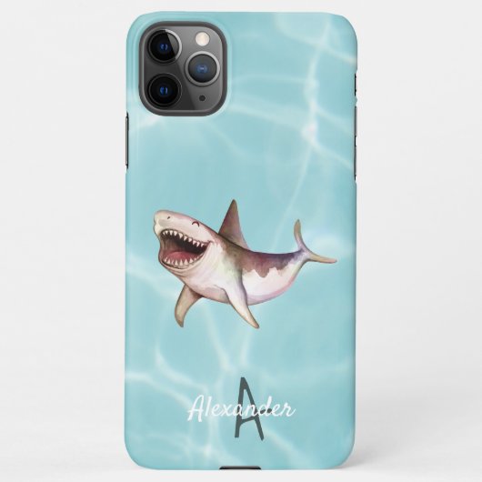 Happy SHARK Ocean Life Persoonlijke begroting gena iPhone Hoesje (Achterkant)