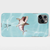 Happy SHARK Ocean Life Persoonlijke begroting gena iPhone Hoesje (Achterkant horizontaal)