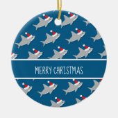 Happy Shark Pattern Merry Kerstmis Ornament (Voorkant)