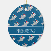 Happy Shark Pattern Merry Kerstmis Ornament (Links)