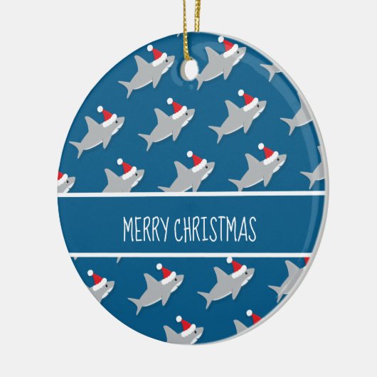Happy Shark Pattern Merry Kerstmis Ornament (Links)