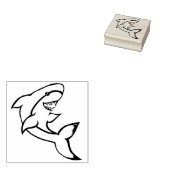 Happy Shark Rubberstempel (Gestempeld)
