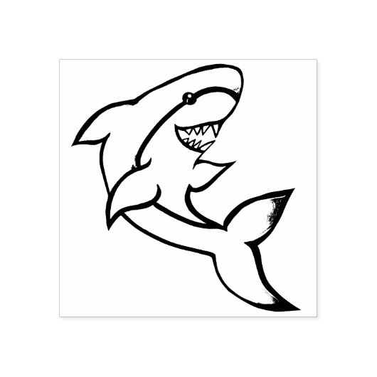 Happy Shark Rubberstempel (Afrduk)