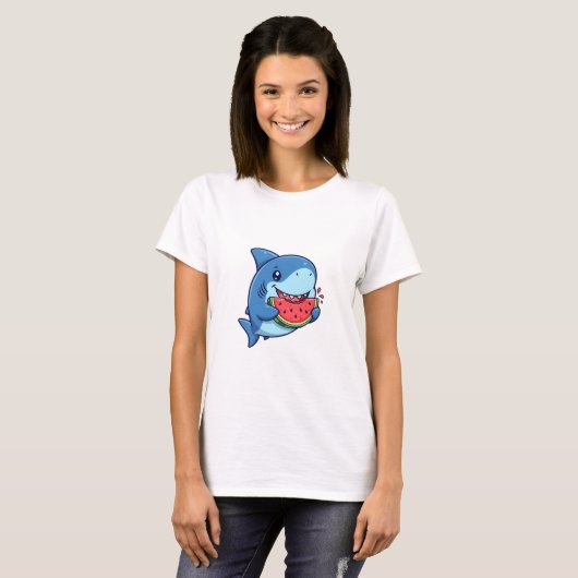 Happy Shark Snack T-shirt (Voorkant volledig)