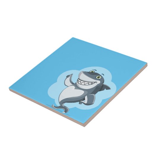 Happy shark tegeltje (Zijkant)