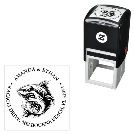 Happy Shark Theme Zelfinktende Stempel (In situ)