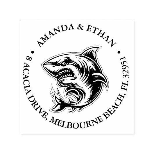 Happy Shark Theme Zelfinktende Stempel (Design)