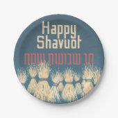 Happy Shavuot - Chag Shavuot Sameach Judaica Papieren Bordje (Voorkant)