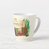 Happy SHAVUOT decoratief ornament joodse vakantie Latte Mok (Rechterhoek)