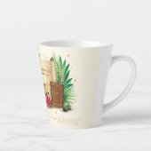 Happy SHAVUOT decoratief ornament joodse vakantie Latte Mok (Rechts)