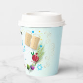 Happy SHAVUOT decoratief ornament zeven soorten Papieren Bekers (Achterkant)
