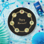 Happy SHAVUOT decoratief ornament zeven soorten Papieren Bordje (Feest)