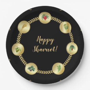 Happy SHAVUOT decoratief ornament zeven soorten Papieren Bordje