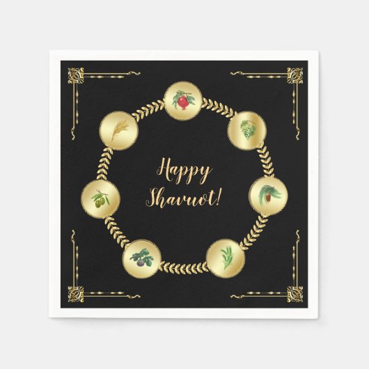 Happy SHAVUOT decoratief ornament zeven soorten Servet (Voorkant)