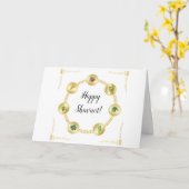 Happy SHAVUOT decoratief zeven soorten ornament Kaart (Gele Bloem)