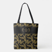 Happy Shavuot Feast Weeks Hebreeuws Gold op Black Tote Bag (Achterkant)