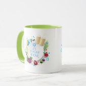 Happy Shavuot - Hebreeuwse tekst, geschenk Joodse  Mok (Voorkant links)