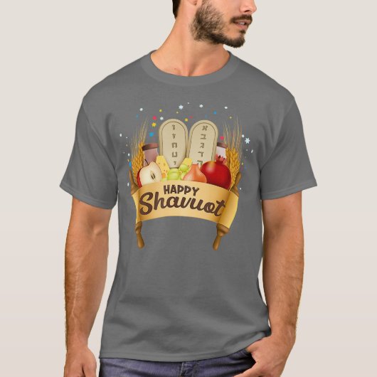Happy Shavuot Joods feest Hebreeuws jodendom T-shirt (Voorkant)