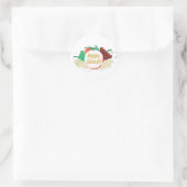 Happy Shavuot - Tekst, fruit en tarwe Ronde Sticker (Tas)