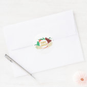 Happy Shavuot - Tekst, fruit en tarwe Ronde Sticker (Envelop)