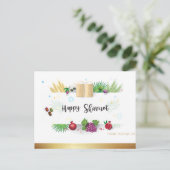 Happy SHAVUOT zeven soorten ornament waterverf Briefkaart (Staand voorkant)