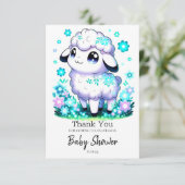 Happy Sheep Baby shower Bedankkaart (Staand voorkant)
