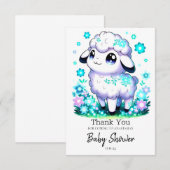 Happy Sheep Baby shower Bedankkaart (Voorkant / Achterkant)