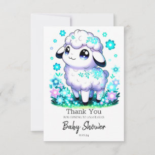 Happy Sheep Baby shower Bedankkaart