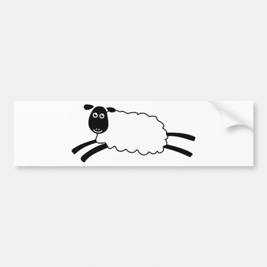 Happy Sheep Bumpersticker (Voorkant)