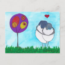 Happy Sheep - Liefde en knuffels briefkaart