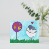 Happy Sheep - Liefde en knuffels briefkaart (Staand voorkant)