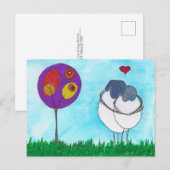 Happy Sheep - Liefde en knuffels briefkaart (Voorkant / Achterkant)