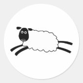 Happy Sheep Ronde Sticker (Voorkant)