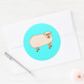 Happy Sheep Ronde Sticker (Envelop)