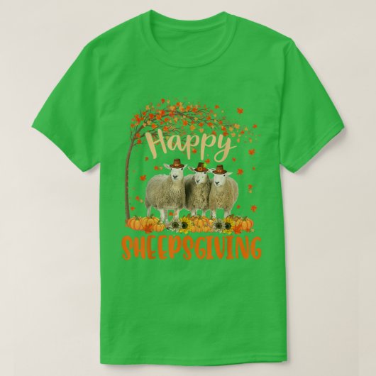 Happy Sheepsgiving Cute Thanksgiving Sheep Eigenaa T-shirt (Design voorkant)