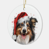 Happy Sheltie Dog Christmas Personalized Keramisch Ornament (Links)