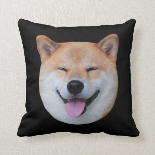 Happy shiba in je gezicht Glimlende hondengift Kussen