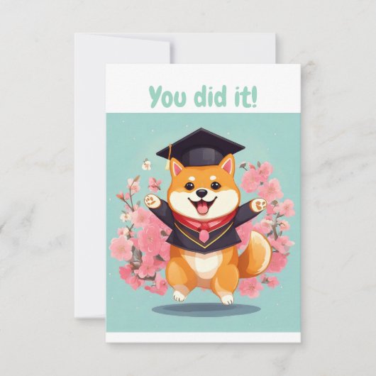 Happy Shiba INU Afstuderen - afstuderen Card (Voorkant)