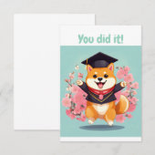 Happy Shiba INU Afstuderen - afstuderen Card (Voorkant / Achterkant)