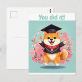 Happy Shiba INU Afstuderen - afstuderen Card Briefkaart (Voorkant / Achterkant)