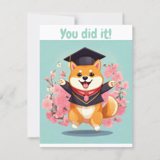 Happy Shiba INU Afstuderen - afstuderen Card Briefkaart