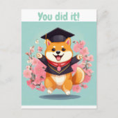 Happy Shiba INU Afstuderen - afstuderen Card Briefkaart (Voorkant)