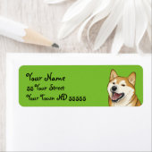 Happy Shiba Inu Hond Japans Adresetiketten Etiket (Insitu)